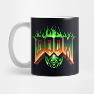 Doom logo in Green and Gold Mug